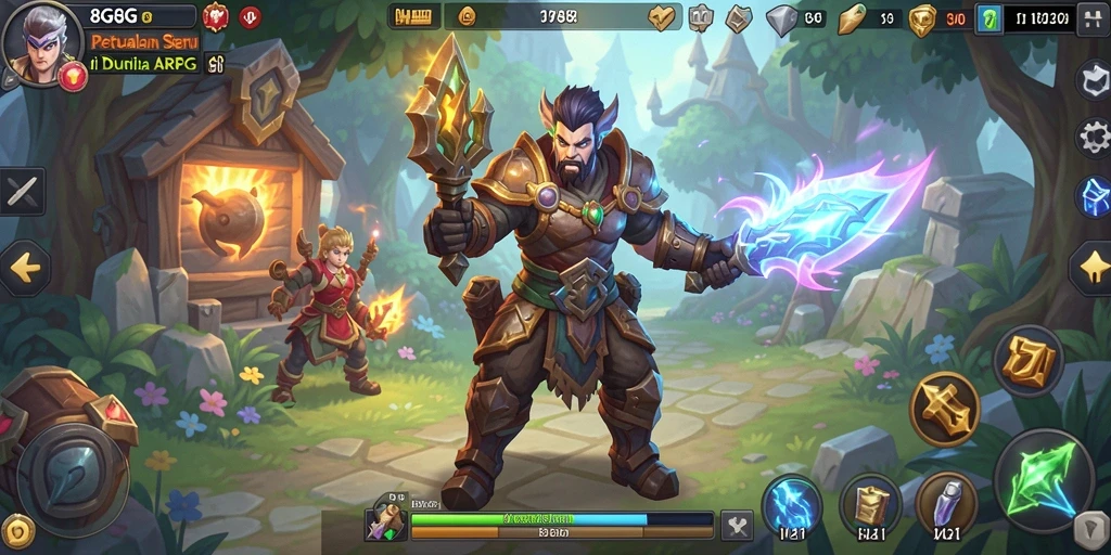 Menampilkan aksi pertarungan seru dalam game ARPG 8G8G.