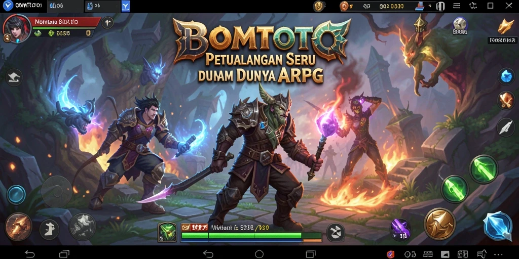 Screenshot dari gameplay menegangkan BOMTOTO dalam dunia ARPG.
