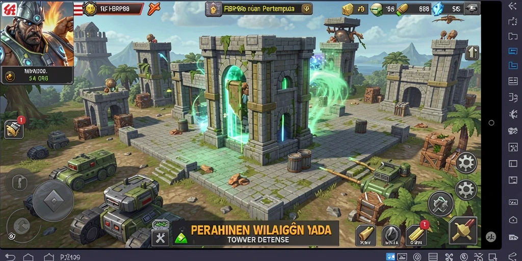 Tangkapan layar FBRP88 menunjukkan aksi seru dari gameplay Tower Defense.