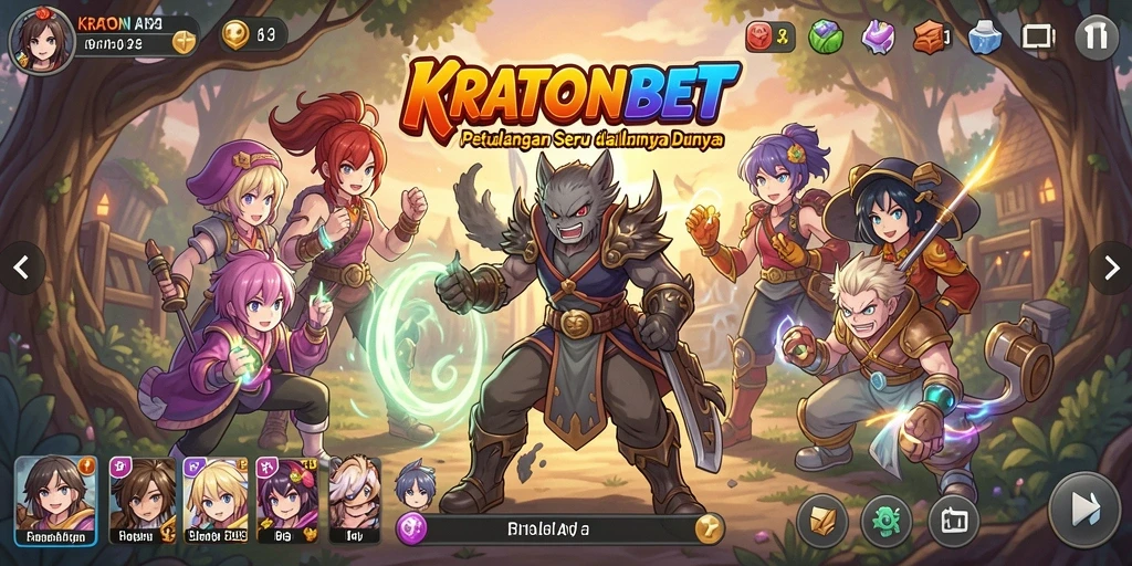 Tampilan gameplay KRATONBET yang penuh aksi dan warna.