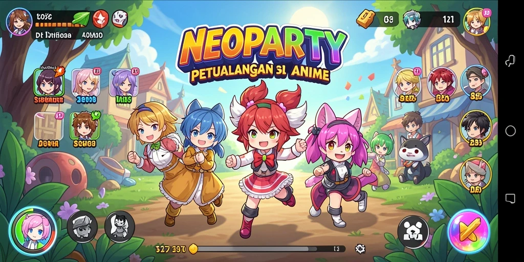 Screenshot NEOPARTY menampilkan momen seru dalam petualangan Anime.