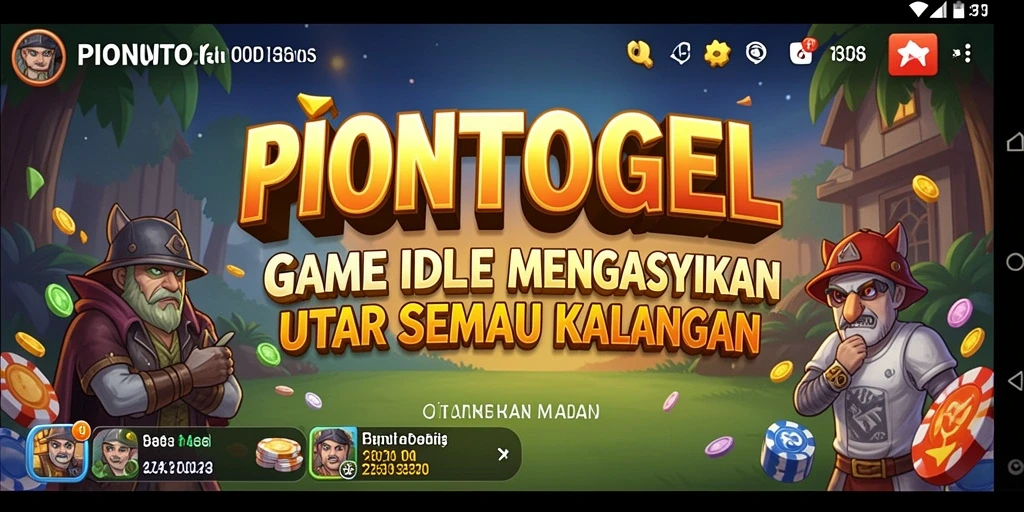 Tampilan gameplay Idle PIONTOGEL dengan elemen menarik.